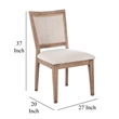 Mary Dining Side Chair Set of 2- White- Classic Natural Elm Wood