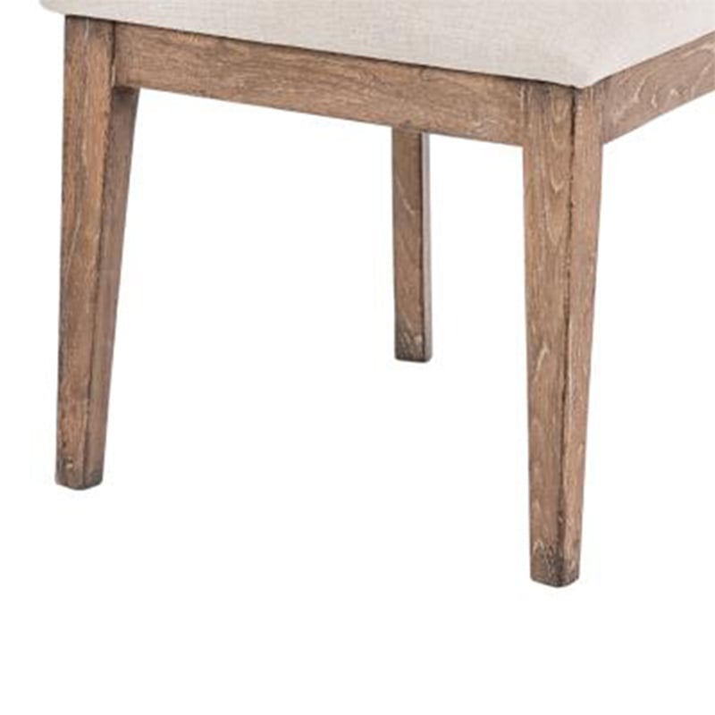 Mary Dining Side Chair Set of 2- White- Classic Natural Elm Wood