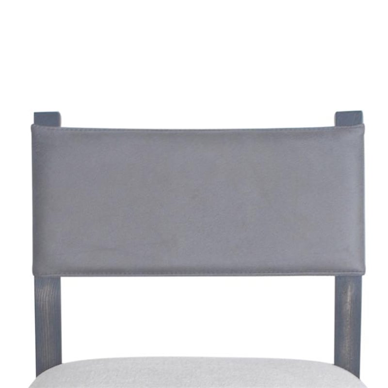 Liom Dining Side Chair Set of 2- Ash Gray Fabric- Blackwash Frame