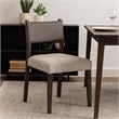Liom Dining Side Chair Set of 2- Ash Gray Fabric- Blackwash Frame