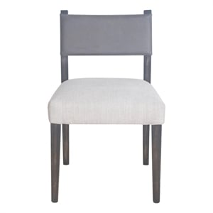 Liom Dining Side Chair Set of 2- Ash Gray Fabric- Blackwash Frame