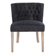 Cly Dining Side Chair Set of 2- Dark Gray- Natural Brown Solid Wood