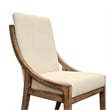 Ale Dining Side Chair Set of 2- Ivory Fabric- Natural Brown Pine Wood