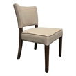 Rea Dining Side Chair Set of 2- Beige Fabric- Oak Brown Solid Wood