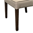 Rea Dining Side Chair Set of 2- Beige Fabric- Oak Brown Solid Wood