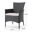 Marri Patio Dining Chair Set of 2- Ergonomic- Gray Wicker Design- Beige