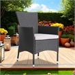 Marri Patio Dining Chair Set of 2- Ergonomic- Gray Wicker Design- Beige