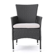 Marri Patio Dining Chair Set of 2- Ergonomic- Gray Wicker Design- Beige