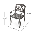 Serb Outdoor Dining Patio Chair Set of 2- Handcrafted Metal Copper Patina