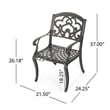 Serb Outdoor Dining Patio Chair Set of 2- Handcrafted Metal Copper Patina