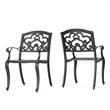 Serb Outdoor Dining Patio Chair Set of 2- Handcrafted Metal Copper Patina