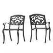 Serb Outdoor Dining Patio Chair Set of 2- Handcrafted Metal Copper Patina