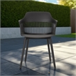 Outdoor Patio Chair Set of 2- Curved Back- Weather Resistant Black Finish