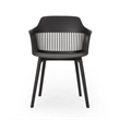 Outdoor Patio Chair Set of 2- Curved Back- Weather Resistant Black Finish
