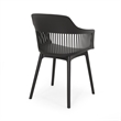 Outdoor Patio Chair Set of 2- Curved Back- Weather Resistant Black Finish