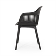 Outdoor Patio Chair Set of 2- Curved Back- Weather Resistant Black Finish