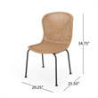 Outdoor Patio Chair Set of 2- Rattan Light Brown Wicker Weave- Scrolled