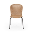 Outdoor Patio Chair Set of 2- Rattan Light Brown Wicker Weave- Scrolled