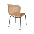 Outdoor Patio Chair Set of 2- Rattan Light Brown Wicker Weave- Scrolled
