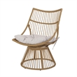Laine 2 Piece Side Table and Chair Set- Light Brown Outdoor Faux Rattan