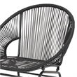 Sanu Outdoor Accent Chair Set of 2- PE Rattan- Black Iron- Round Backrests