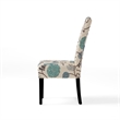 Dining Chair Set of 2- Beige Fabric- Soft Cushions- Black Rubberwood