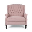 Jade Oversize Wide Chair Manual Recliner- Wingback- Pink Tufted