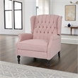 Jade Oversize Wide Chair Manual Recliner- Wingback- Pink Tufted