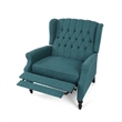 Jade Oversize Wide Chair Manual Recliner- Wingback- Teal Button Tufted