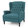 Jade Oversize Wide Chair Manual Recliner- Wingback- Teal Button Tufted
