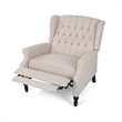 Jade Oversize Wide Chair Manual Recliner- Wingback- Beige Tufted