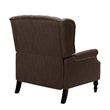 Jade Oversize Wide Chair Manual Recliner- Wingback- Brown Tufted
