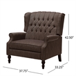 Jade Oversize Wide Chair Manual Recliner- Wingback- Brown Tufted