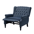 Jade Oversize Wide Chair Manual Recliner- Navy Blue Button Tufted
