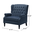 Jade Oversize Wide Chair Manual Recliner- Navy Blue Button Tufted