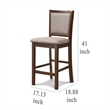 Han Counter Chair Set of 2- Light Brown- Cherry Brown Solid Wood