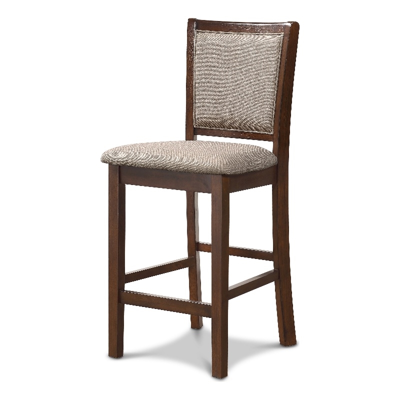 Han Counter Chair Set of 2- Light Brown- Cherry Brown Solid Wood