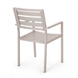 Niko Outdoor Dining Chair Set of 2- Open Slat Design- Metal- Silver Finish