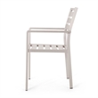 Niko Outdoor Dining Chair Set of 2- Open Slat Design- Metal- Silver Finish