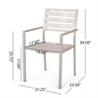 Niko Outdoor Dining Chair Set of 2- Open Slat Design- Metal- Silver Finish
