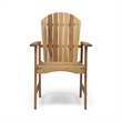 Pima Outdoor Dining Chair Set of 2- H Frame- Adirondack Brown Acacia Wood