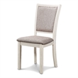Han Dining Chair Set of 2- Light Brown Fabric- Beige Solid Rubberwood