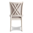 Han Dining Chair Set of 2- Light Brown Fabric- Beige Solid Rubberwood