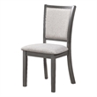 Han Dining Chair Set of 2- Light Gray Fabric- Dark Gray Solid Wood