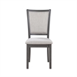 Han Dining Chair Set of 2- Light Gray Fabric- Dark Gray Solid Wood