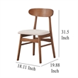 Rocco Dining Chair Set of 2- Curved Oval Backrest- Brown Rubberwood
