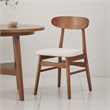 Rocco Dining Chair Set of 2- Curved Oval Backrest- Brown Rubberwood