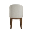 Enix Dining Chair Set of 2- Curved Back- Brown Wood- Gray Polyester