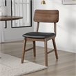 Thoi Dining Chair Set of 2- Curved Open Backrest- Brown Solid Wood