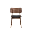Thoi Dining Chair Set of 2- Curved Open Backrest- Brown Solid Wood